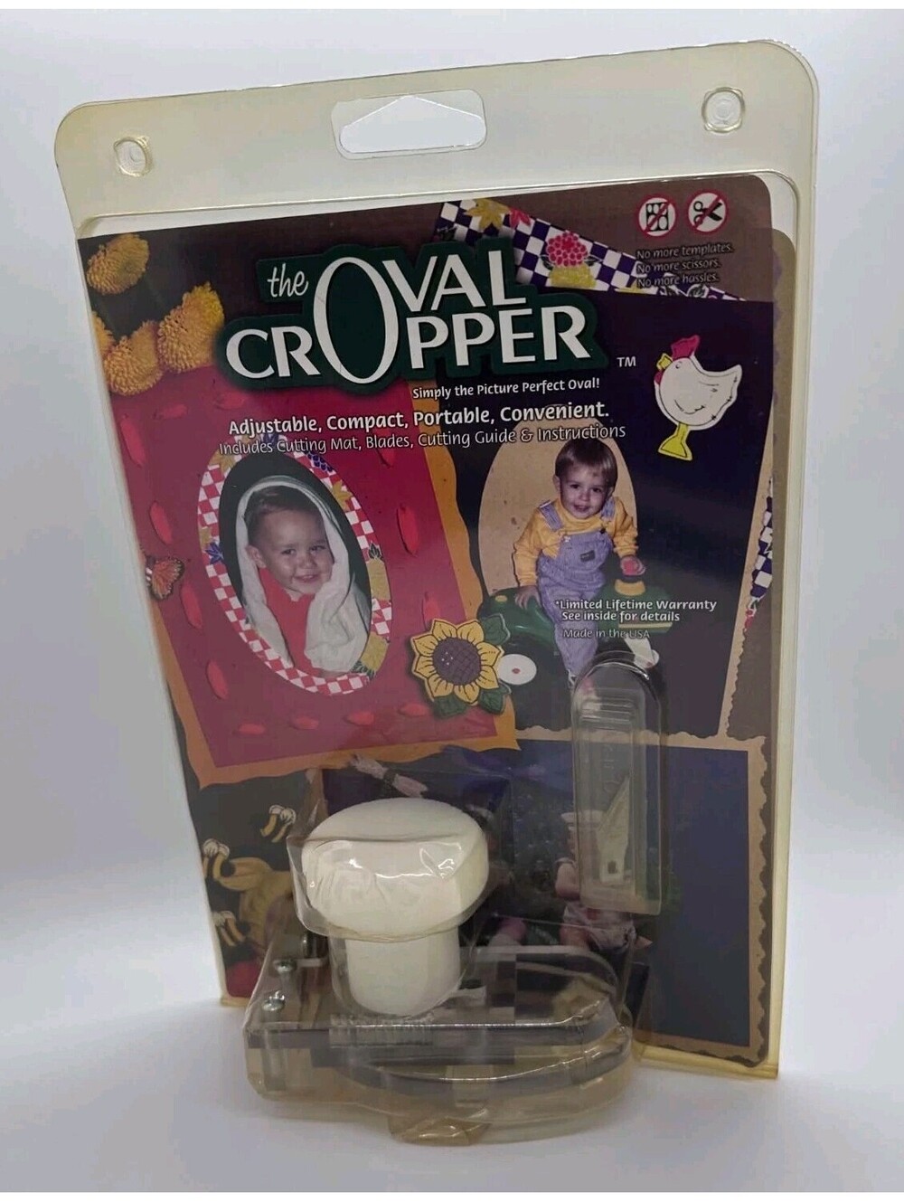 The Oval Cropper Scrapbooking Photo Cutter Cutting Tool Mat NOS Vintage